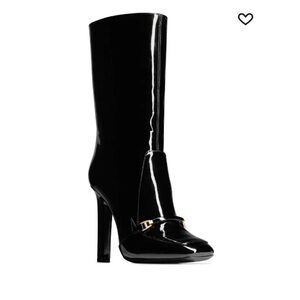 Saint Laurent Lala square-toe boots Black Patent Leather boots